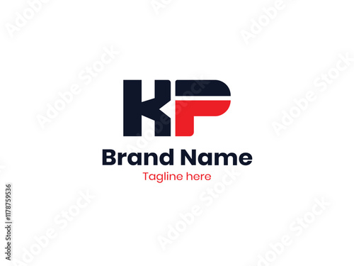 KP Letter Initial Logo Design Template Elemen