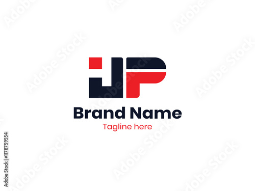 JP Letter Initial Logo Design Template Elemen
