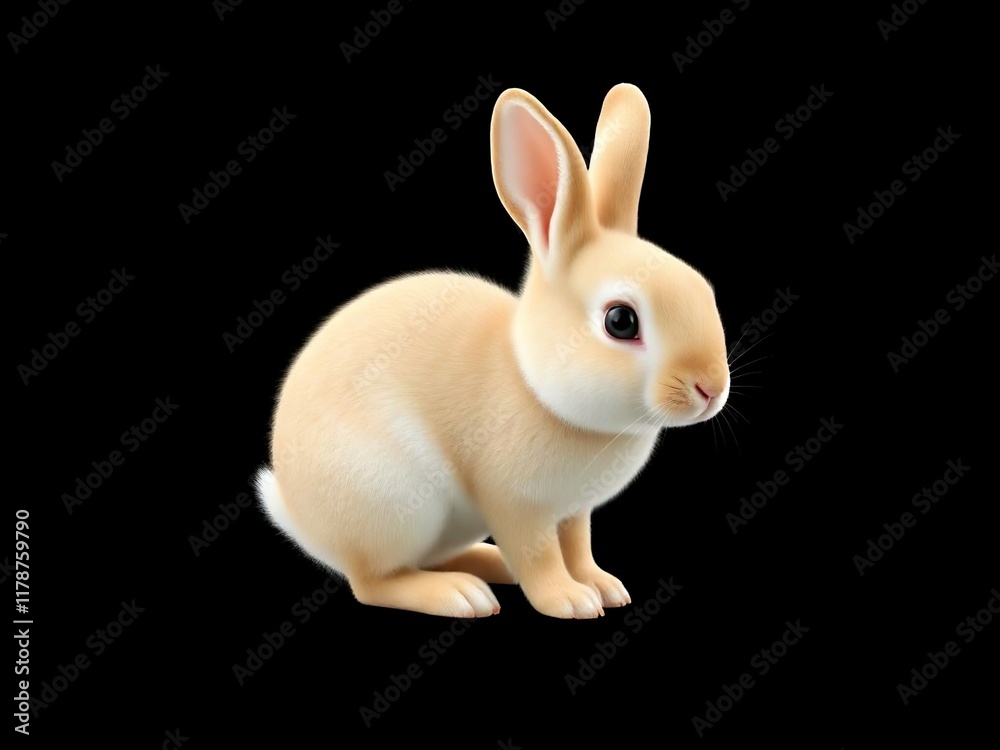 Fototapeta premium Cute baby rabbit cartoon 3d rendering illustration
