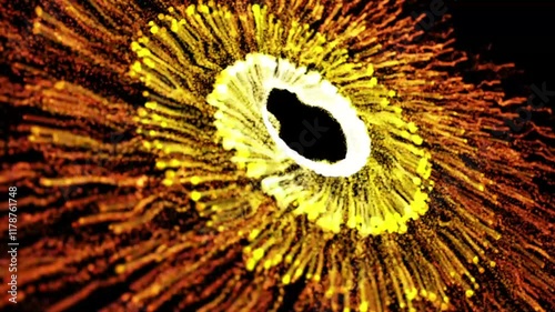 Spiraling Rainbow Particles.