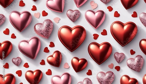 red hearts background