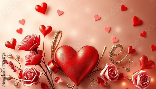 valentine background with hearts