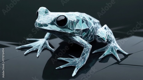 Geometric Frog: A Low-Poly Amphibian Masterpiece photo