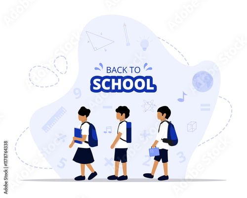 Back To School concept illustration. Suitable for landing page, ui, web, App intro card, editorial, flyer, and banner.