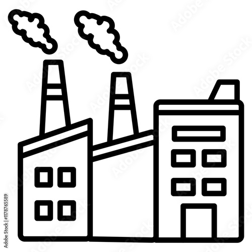 Manufacturing Plant  Icon Element For Design