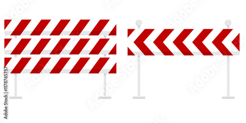 Caution Barrier Tape and Roadblock Equipment Illustration Featuring Hurdles for Safety