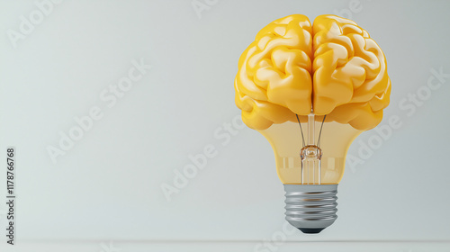 3D human brain with bulb