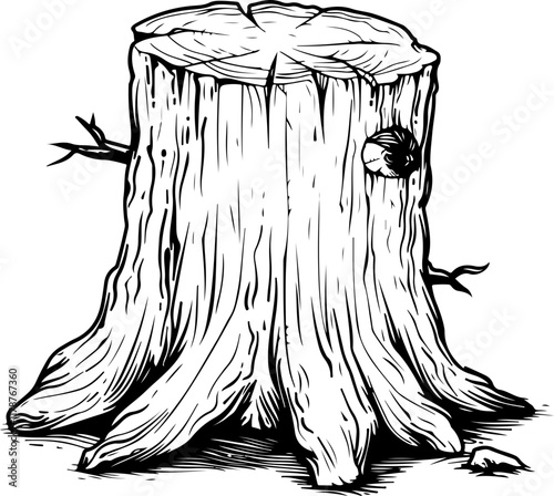 Illustration of a Tree Stump