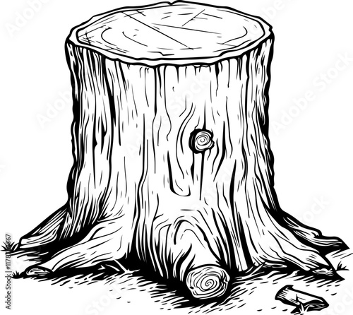 Illustration of a Tree Stump