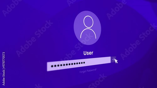 Animated typing password for user login in realistic close up pixel screen, suitable for login animation footage, cybercrime, hackers, and data security.