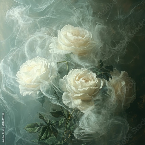 Flowers . They are encased in a luminous shell of purple smoke as if covered translucent .