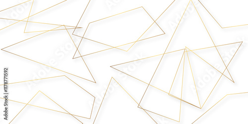 Abstract background golden triangle stock line background. abstract artistic of geometric background. geometric pattern texture. The graphic design elements with isometric shape blocks. vector.