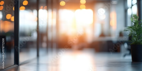Wallpaper Mural Abstract Blurred Office Interior with Natural Light and Green Plant in a Modern Work Environment Torontodigital.ca