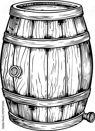 Vintage Wooden Barrel Illustration91