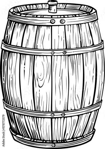 Vintage Wooden Barrel Illustration91