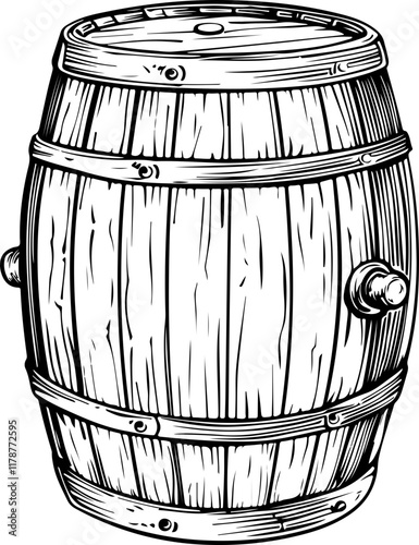 Vintage Wooden Barrel Illustration91
