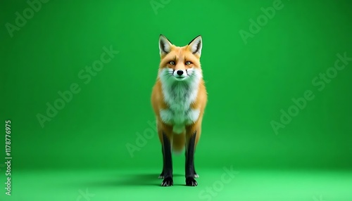 Red Fox Portrait: A Striking Minimalist Study photo