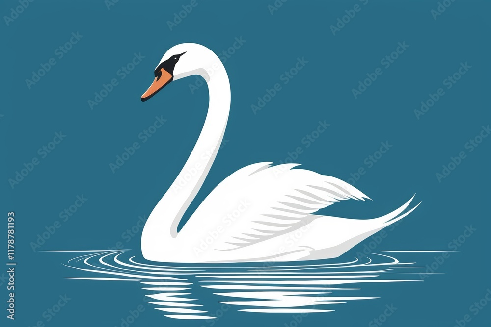 there is a white swan floating on the water with its head above the water there is a white swan floating on the water with its head above the water