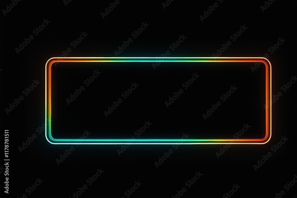 neon frame in the dark with a black background neon frame in the dark with a black background
