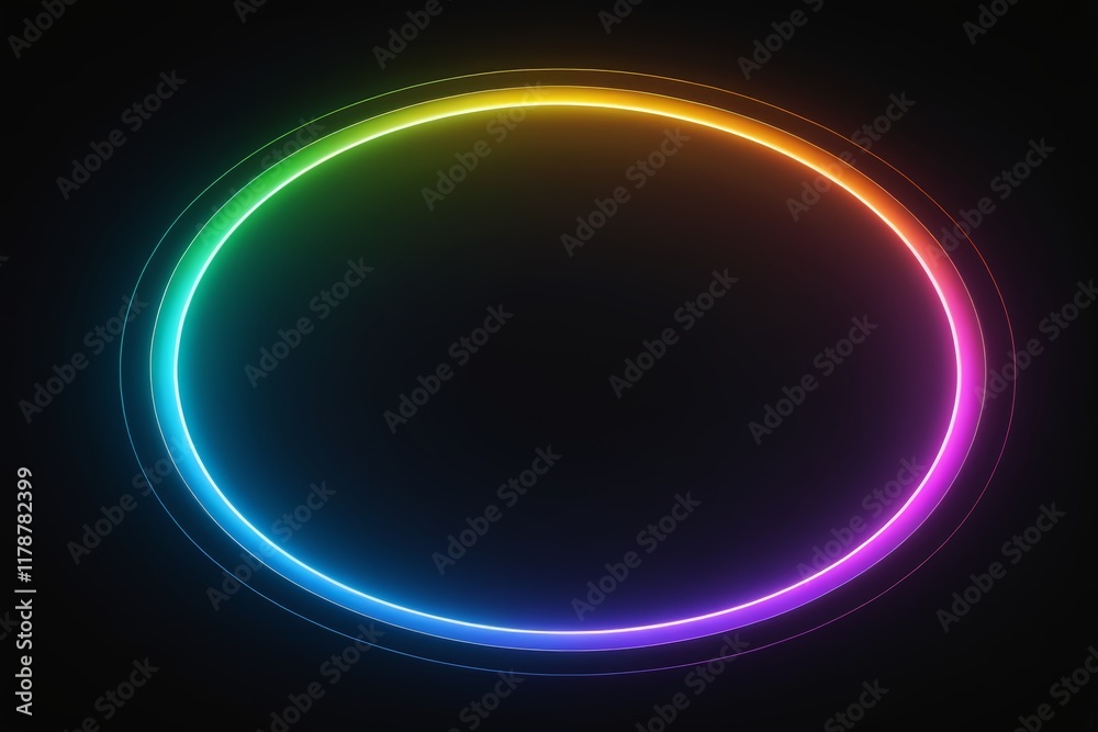 a close up of a circular neon light on a black background a close up of a circular neon light on a black background