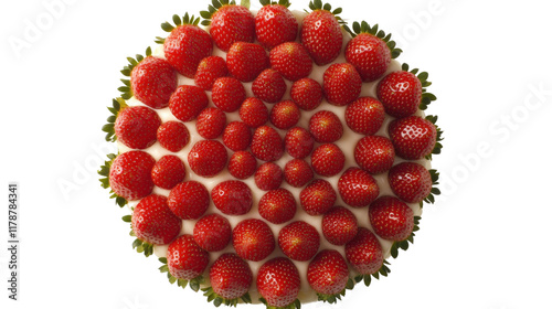 Fresh ripe strawberries with heart shapes on a white background photo