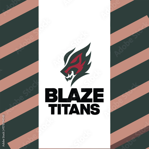 Sports logo with Blaze Titans vector illustration design. Perfect for branding, team emblems, and dynamic visuals. Features bold, modern, and creative graphics ideal for sports-themed projects. photo