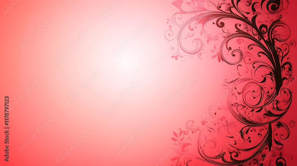 Abstract Pink Background with Dark Floral Design Abstract Pink Background with Dark Floral Design