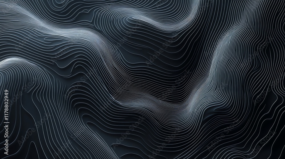 Abstract 3D Background with Wavy Lines Abstract 3D Background with Wavy Lines