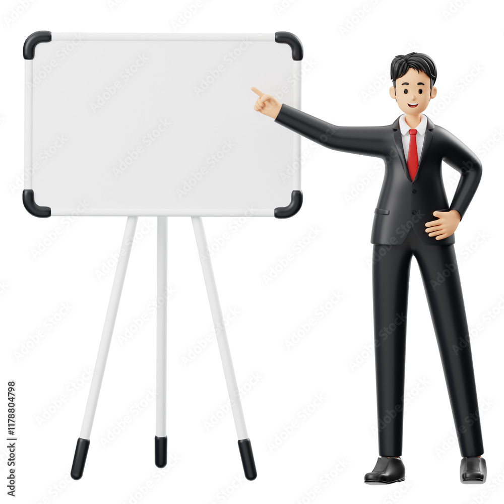 3D Character Man With Confident Gesture Pointing 3D Character Man With Confident Gesture Pointing