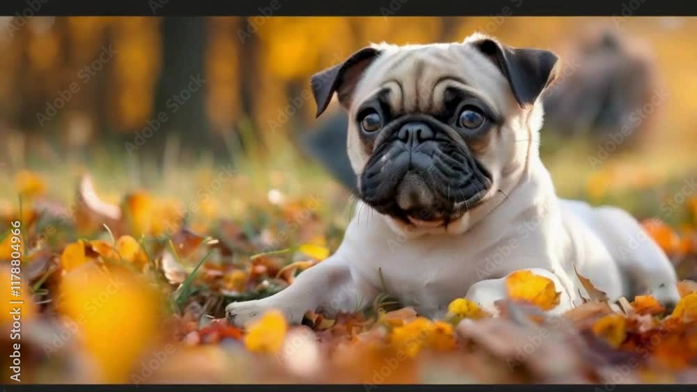 English bulldog puppy sitting in garden English bulldog puppy sitting in garden