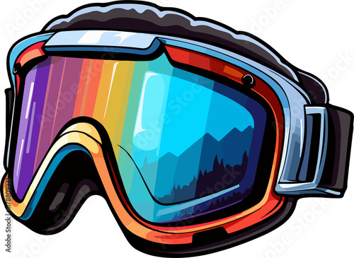 Colorful Ski Goggles Illustration
