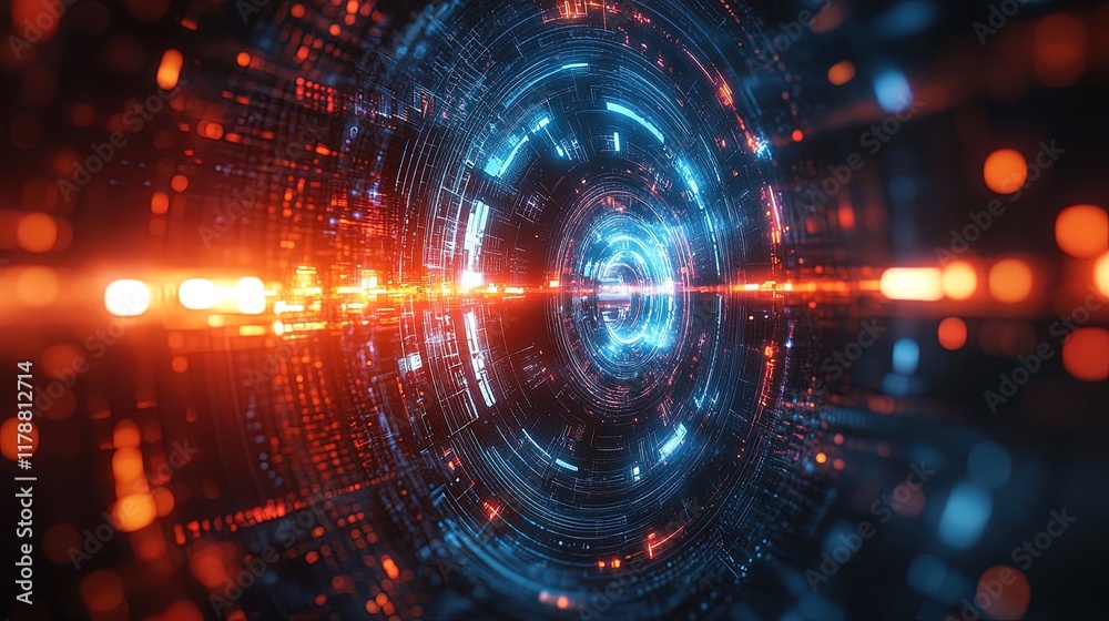 Abstract representation of a futuristic war with energy shields and laser weapons Abstract representation of a futuristic war with energy shields and laser weapons