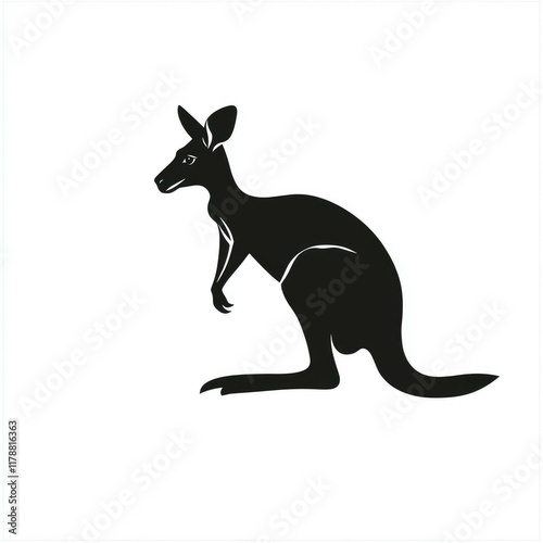 Majestic Kangaroo Silhouette: Australian Wildlife Vector Graphic photo