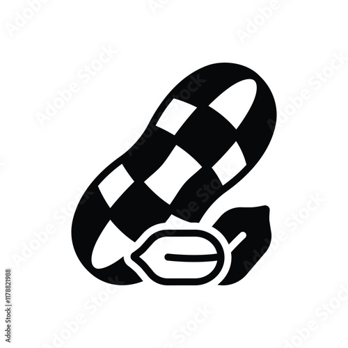 Black solid icon for peanuts