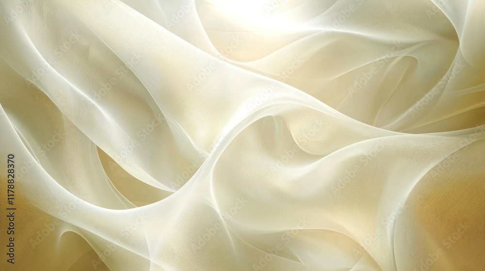 Obraz premium Elegant Drapery: Creamy Sheer Fabric Texture