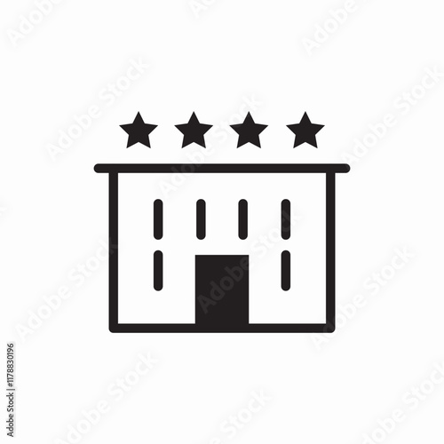 Hotel four star building icon vector sign