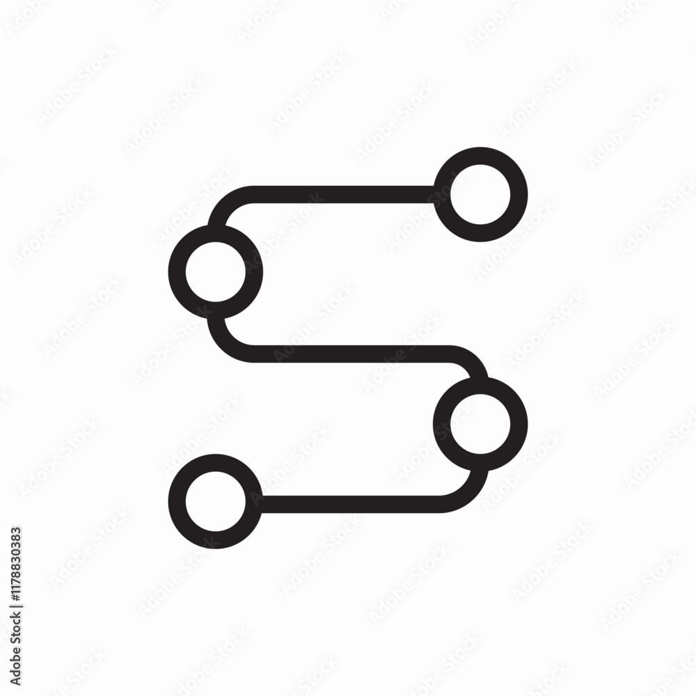 Connection route path icon vector sign Connection route path icon vector sign