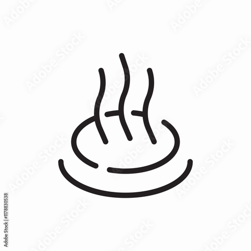 Hot spring water steam icon vector sign