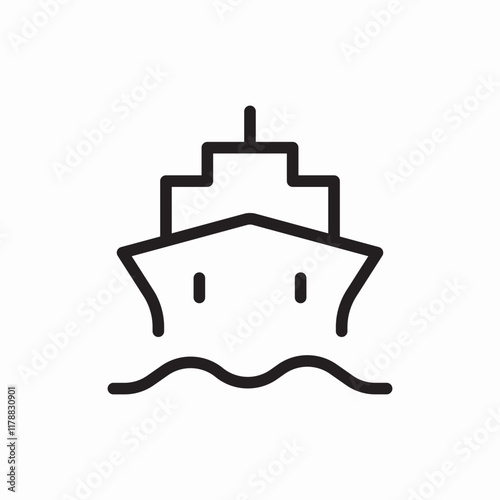 Cruise ship ocean travel icon vector sign