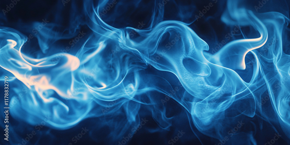 Fototapeta premium Abstract image of swirling blue smoke,