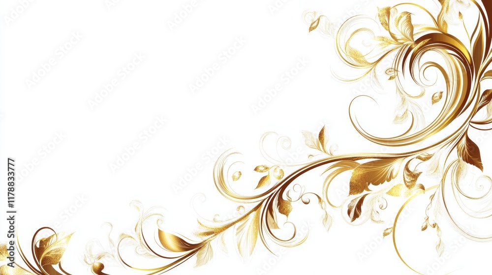 Modern Wavy Gold Corner Vector Art Modern Wavy Gold Corner Vector Art
