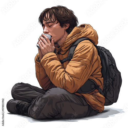 a man sitting on the ground