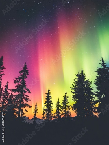 Wallpaper Mural Aurora borealis night sky Torontodigital.ca