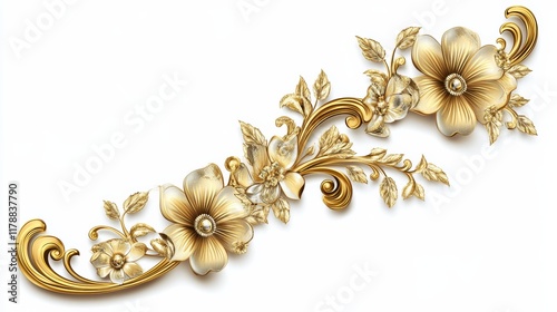 Modern Wavy Gold Corner Vector Art