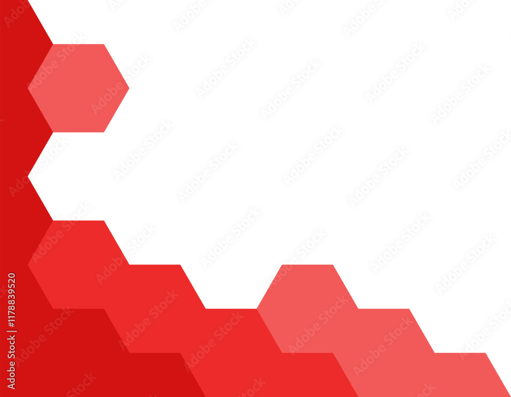 Fototapeta premium Red Hexagonal Corner 