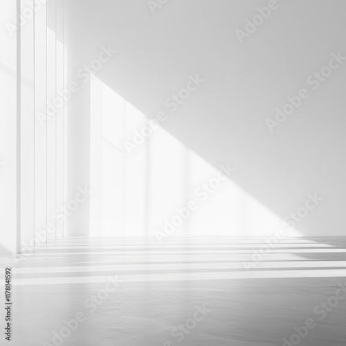 Bright White Space with Rays of Light Creating a Radiant Focus