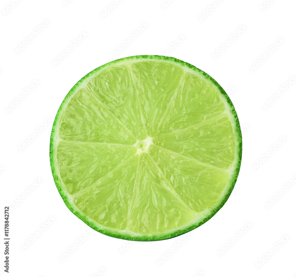 Half with slice of fresh green lime isolated on transparen png. Half with slice of fresh green lime isolated on transparen png.