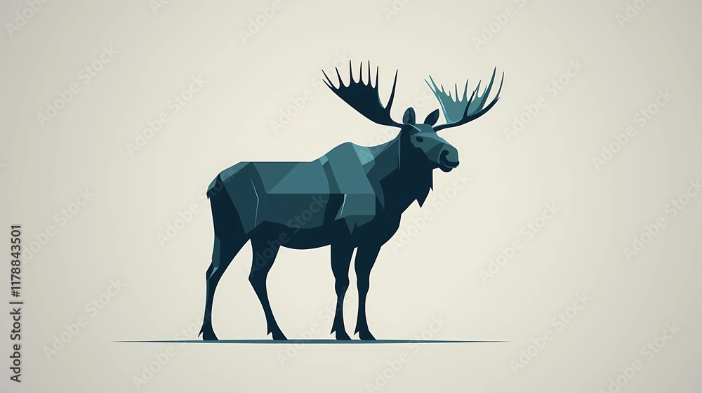 Fototapeta premium Majestic moose standing in the wild, scenic nature background image.