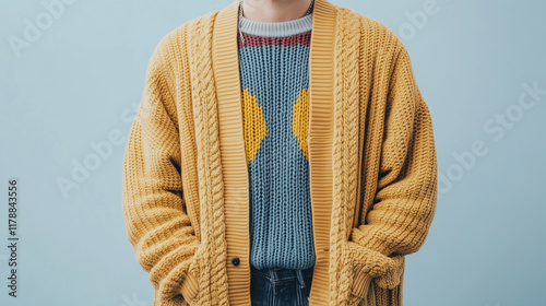 Mustard Yellow Cable Knit C...