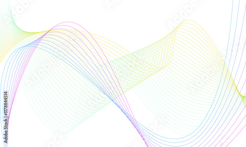 Abstract blue smooth wave on a blue background. Dynamic sound wave. Design element. Vector illustration.